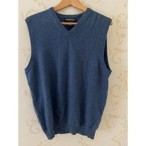 Men's Size Medium Joseph & Lyman 100% Cashmere Blue Sweater Vest